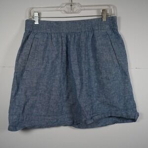 Loft Skirt Size Small Blue‎ Twill Pull On Elastic Waist